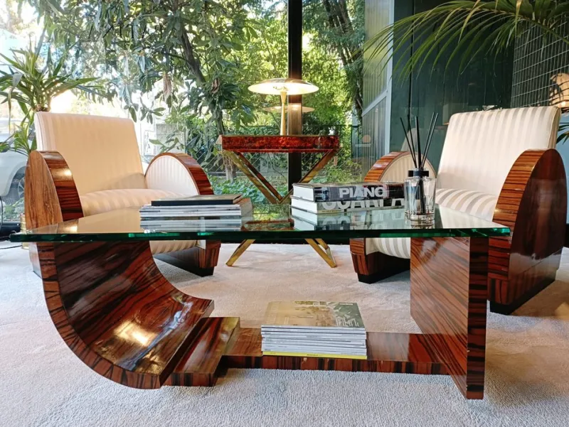 Pamono Art Deco Living Room Set, Set of 3> Living Room Sets