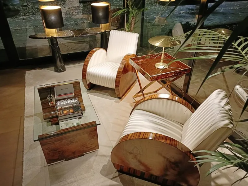 Pamono Art Deco Living Room Set, Set of 3> Living Room Sets