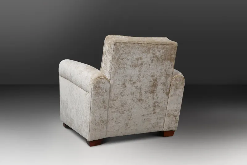 Pamono Art Deco Living Set in Velvet by Jules Leleu, 1930s, Set of 3> Living Room Sets