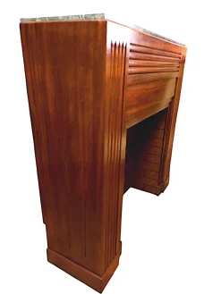 Pamono Art Deco Mahogany Fireplace, 1930s><noscript><img width=