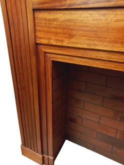 Pamono Art Deco Mahogany Fireplace, 1930s><noscript><img width=