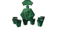 Clearance Pamono Art Deco Malachite Liqueur Set, 1930s, Set of 8