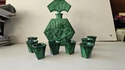 Clearance Pamono Art Deco Malachite Liqueur Set, 1930s, Set of 8