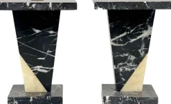 Pamono Art Deco Marble Mini Pedestals, 1930s, Set of 2> Pedestals And Columns