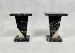 Pamono Art Deco Marble Mini Pedestals, 1930s, Set of 2><noscript><img width=