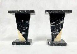 Pamono Art Deco Marble Mini Pedestals, 1930s, Set of 2><noscript><img width=