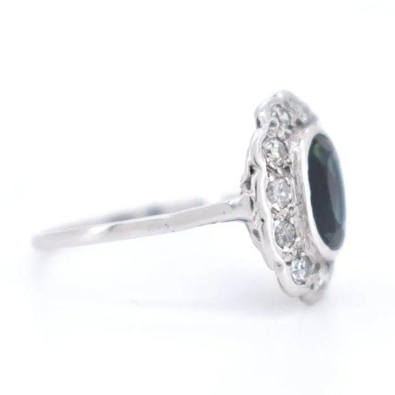 Pamono Art Deco Marguerite Gold, Sapphire and Diamond Ring> Rings