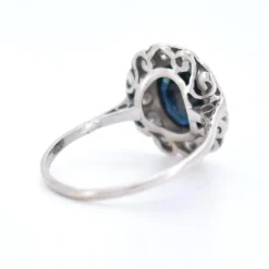 Pamono Art Deco Marguerite Gold, Sapphire and Diamond Ring><noscript><img width=
