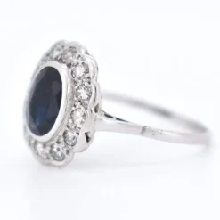 Pamono Art Deco Marguerite Gold, Sapphire and Diamond Ring><noscript><img width=