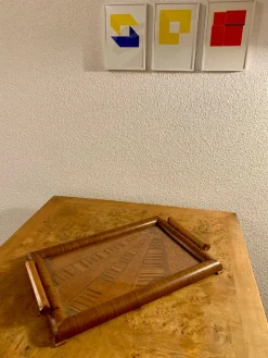 Pamono Art Deco Marquetry Tray by Kupfer-Sonne, 1930s> Trays