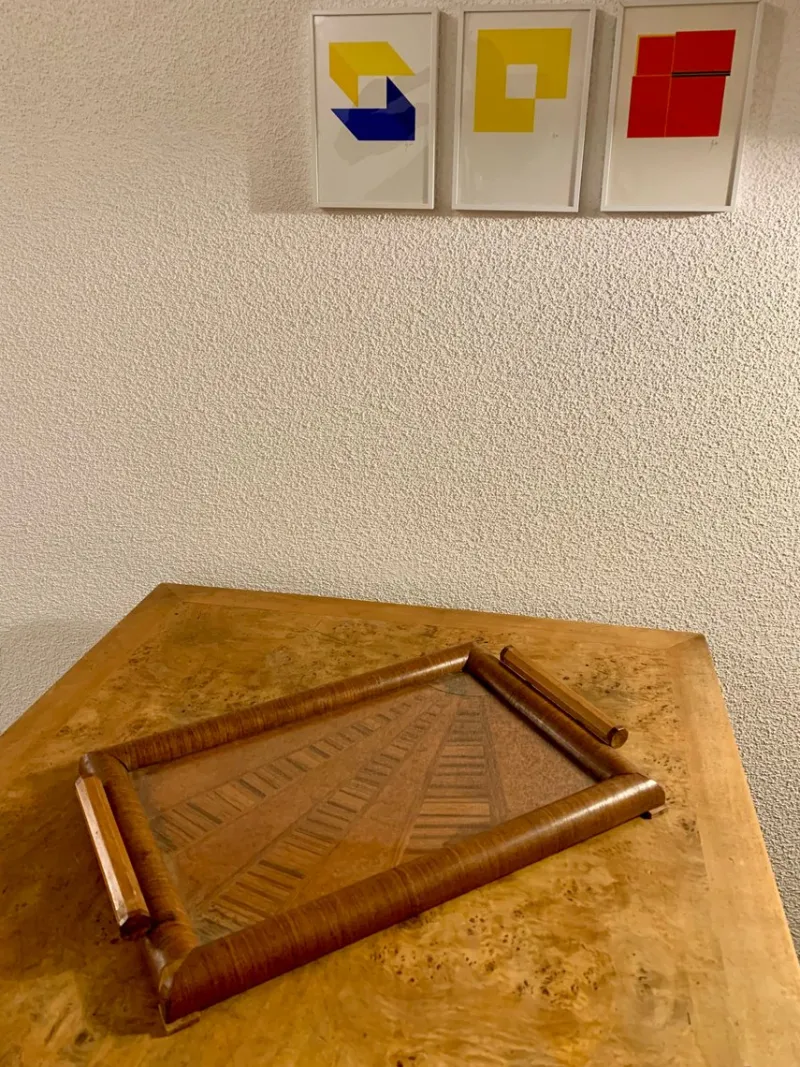 Pamono Art Deco Marquetry Tray by Kupfer-Sonne, 1930s> Trays