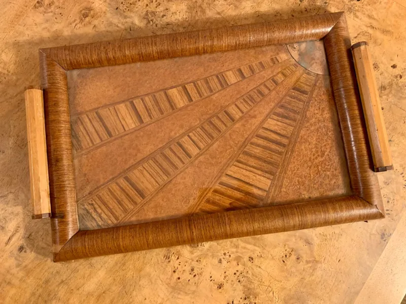 Pamono Art Deco Marquetry Tray by Kupfer-Sonne, 1930s> Trays