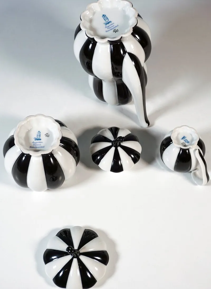 Discount Pamono Art Deco Melon Mocha Set by Josef Hoffmann, 1980s, Set of 15