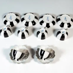Discount Pamono Art Deco Melon Mocha Set by Josef Hoffmann, 1980s, Set of 15