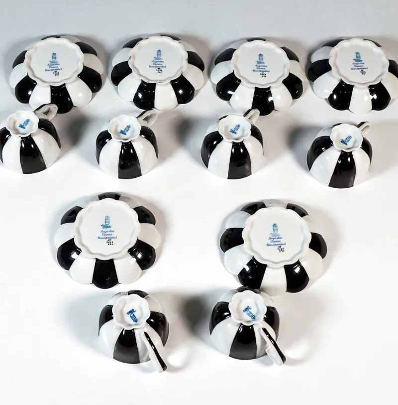 Discount Pamono Art Deco Melon Mocha Set by Josef Hoffmann, 1980s, Set of 15
