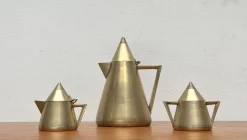Discount Pamono Art Deco Metal Teapot, Suger Pot, Milk Pot, 1960s, Set of 3
