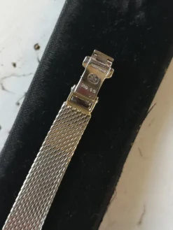 Hot Pamono Art Deco Minimalist Swiss Watch White Gold Diamonds Women Wrist Watch, 1950s