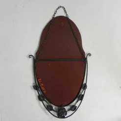 Sale Pamono Art Deco Mirror with Facet-Cut Glass in a Steel Frame, 1930s
