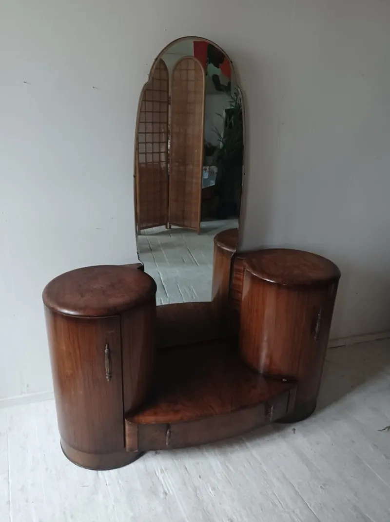 Pamono Art Deco Mirrored Bedroom Vanity Dressing Table by Shrager Brothers Masterpiece Furniture, London> Dressing Tables