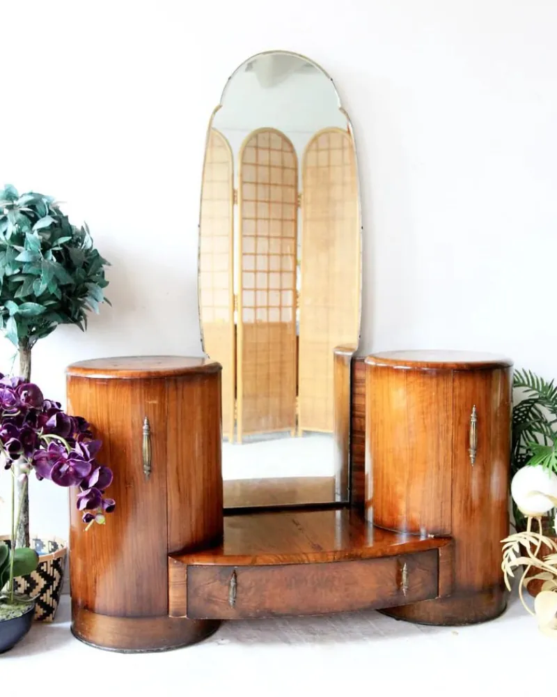 Pamono Art Deco Mirrored Bedroom Vanity Dressing Table by Shrager Brothers Masterpiece Furniture, London> Dressing Tables