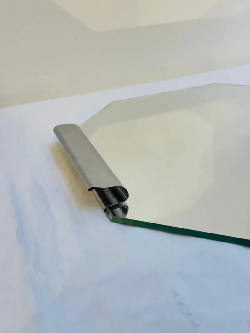 Pamono Art Deco Mirrored Tray with Metal Handles, 1920s> Trays