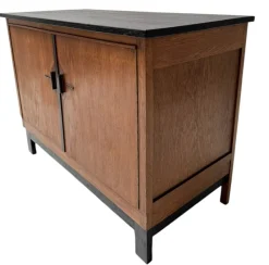 Hot Pamono Art Deco Modern Sideboard with Black Lacquered Top, 1930s