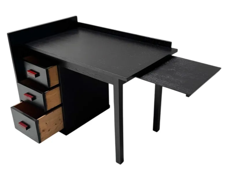 Hot Pamono Art Deco Modernist Black Lacquered Desk, 1930s