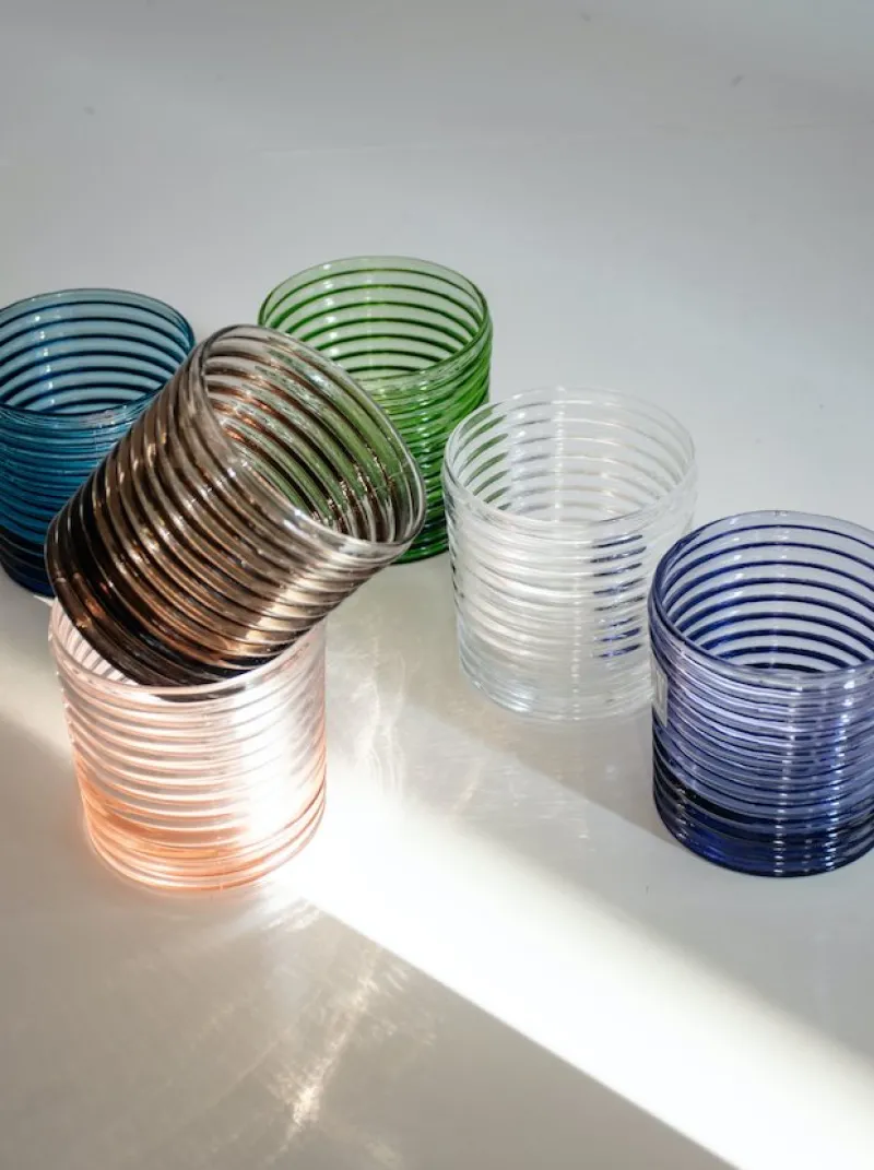 Pamono Art Deco Murano Glasses by Mariana Iskra, Set of 6> Tabletop
