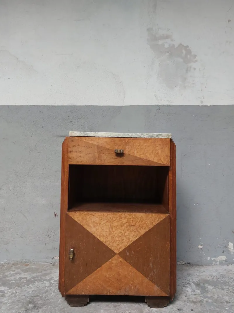Pamono Art Deco Nightstand in Marble, 1950s> Nightstands