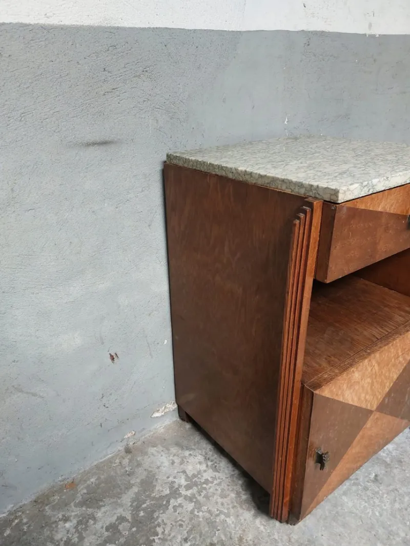Pamono Art Deco Nightstand in Marble, 1950s> Nightstands
