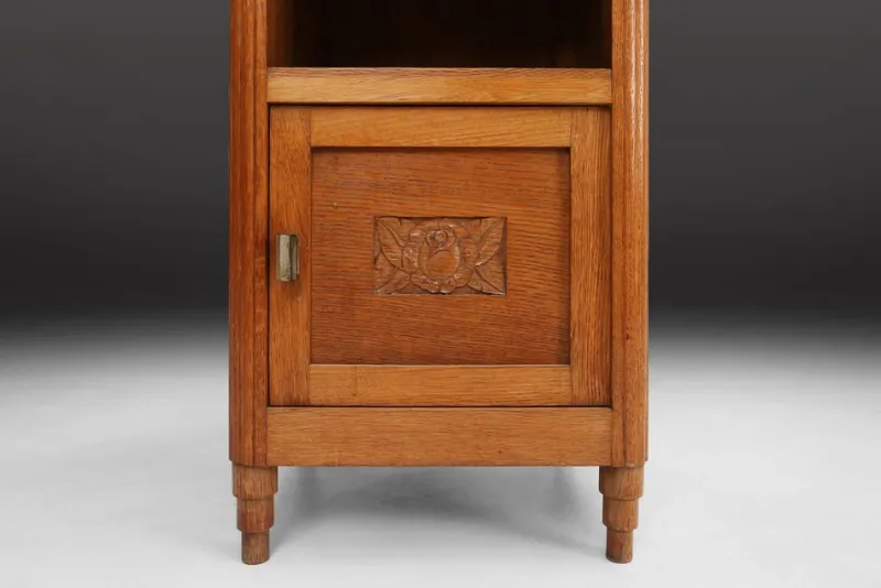 Pamono Art Deco Nightstand in Wood and Marble, 1930s> Nightstands