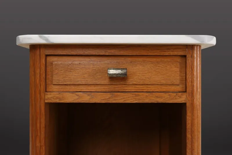 Pamono Art Deco Nightstand in Wood and Marble, 1930s> Nightstands