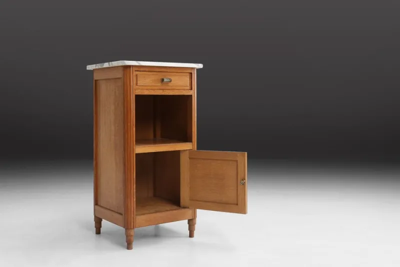 Pamono Art Deco Nightstand in Wood and Marble, 1930s> Nightstands