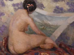 Pamono Art Deco Nude Woman, 20th Century, Oil on Panel, Framed> Art Deco