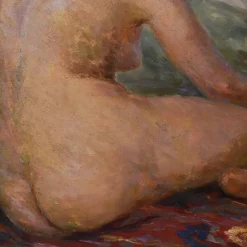 Pamono Art Deco Nude Woman, 20th Century, Oil on Panel, Framed><noscript><img width=