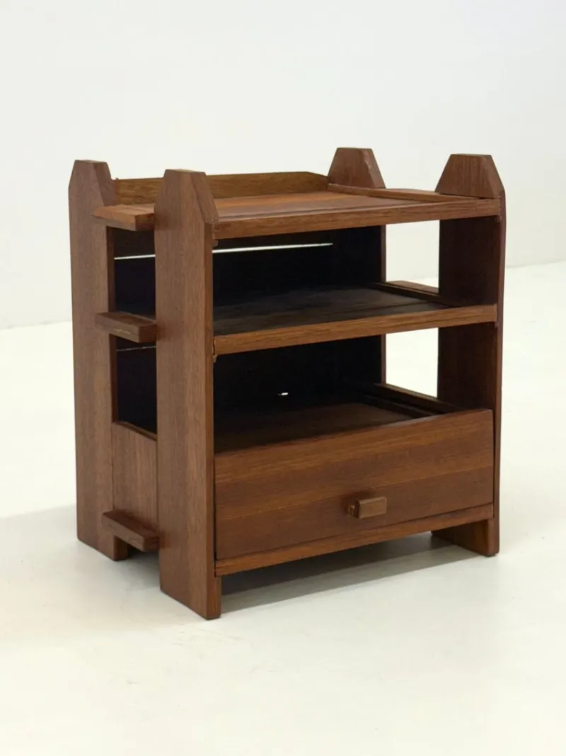 Pamono Art Deco Oak Bedside Table, 1970s> Nightstands