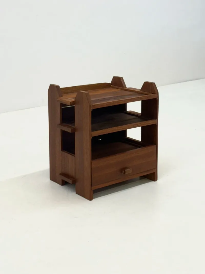 Pamono Art Deco Oak Bedside Table, 1970s> Nightstands