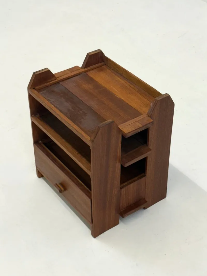 Pamono Art Deco Oak Bedside Table, 1970s> Nightstands