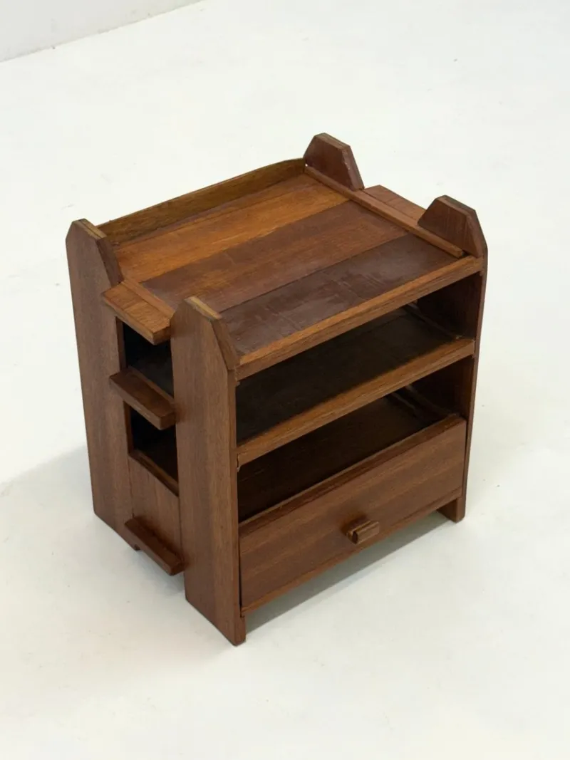 Pamono Art Deco Oak Bedside Table, 1970s> Nightstands