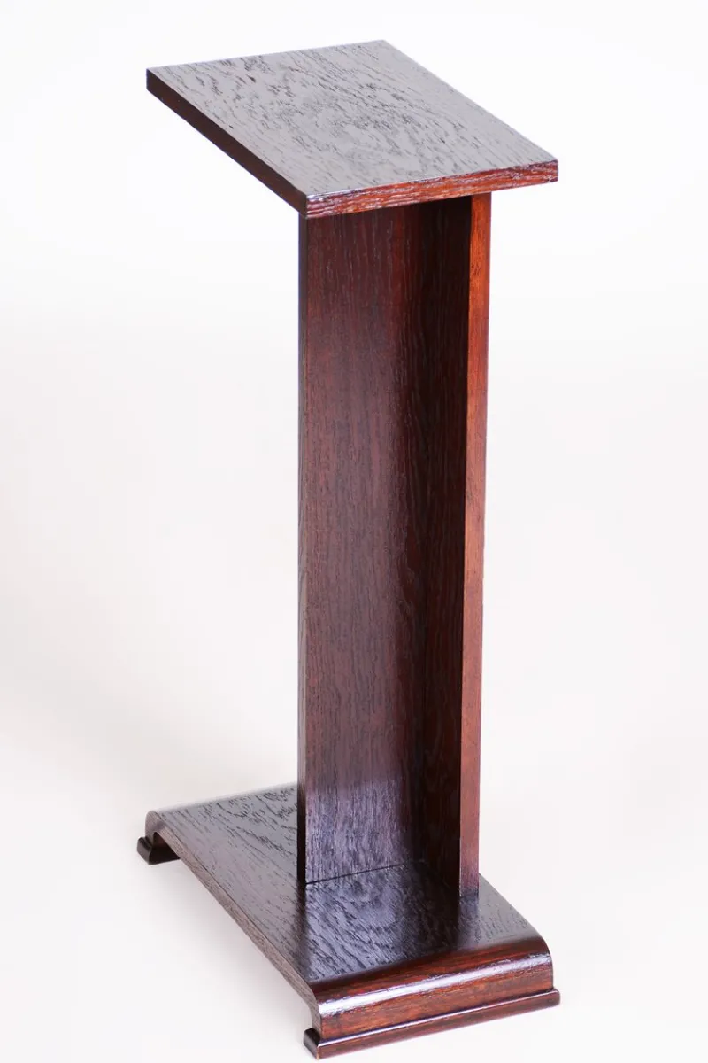 Pamono Art Deco Oak Pedestal, 1930s> Pedestals And Columns
