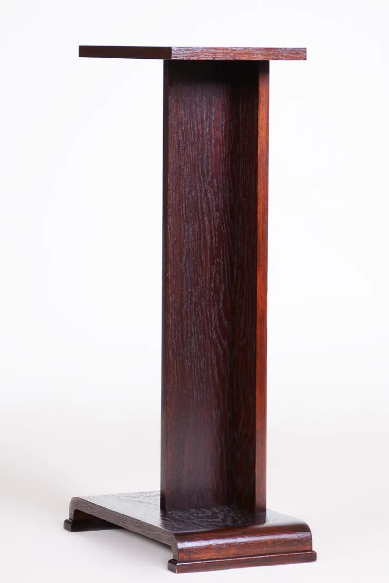Pamono Art Deco Oak Pedestal, 1930s> Pedestals And Columns