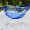 Pamono Art Deco Octagonal Blue Glass Platter, 1920s> Serving Dishes