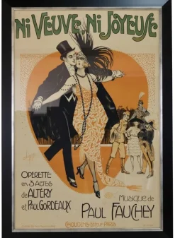 Pamono Art Deco Operetta Poster by Clérice Frères, Paris, 1919> Posters