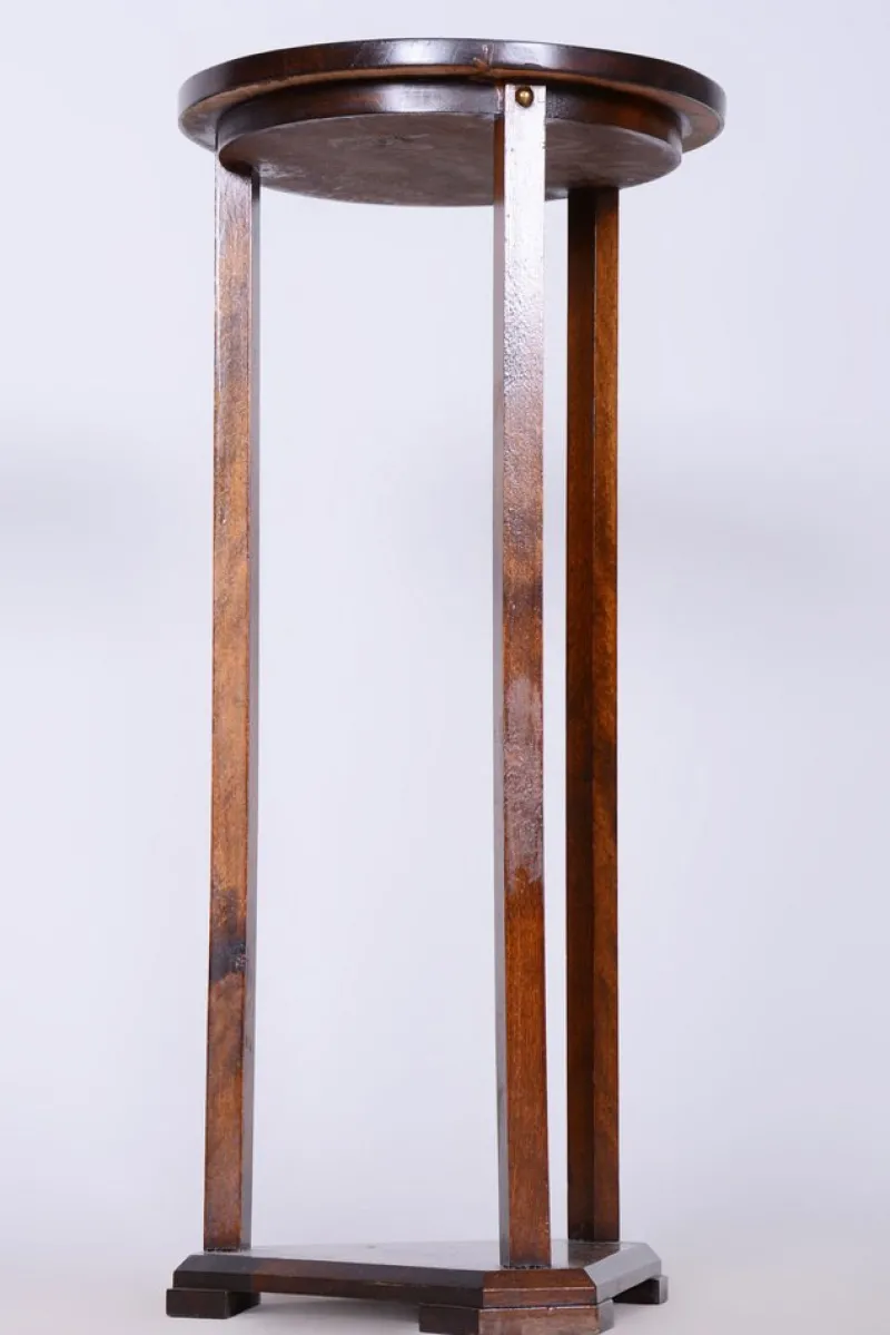 Pamono Art Deco Pedestal in Oak, 1920s> Pedestals And Columns