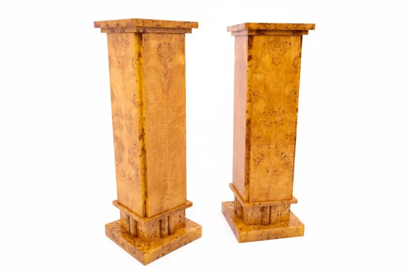 Online Pamono Art Deco Pedestals, 1940s, Poland, Set of 2