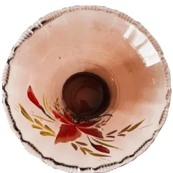 Hot Pamono Art Deco Pink Glass Vase with Hand-Painted Flowers, 1930s
