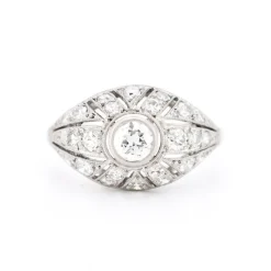 Online Pamono Art Deco Platinum and Diamond Ring, 20th Century