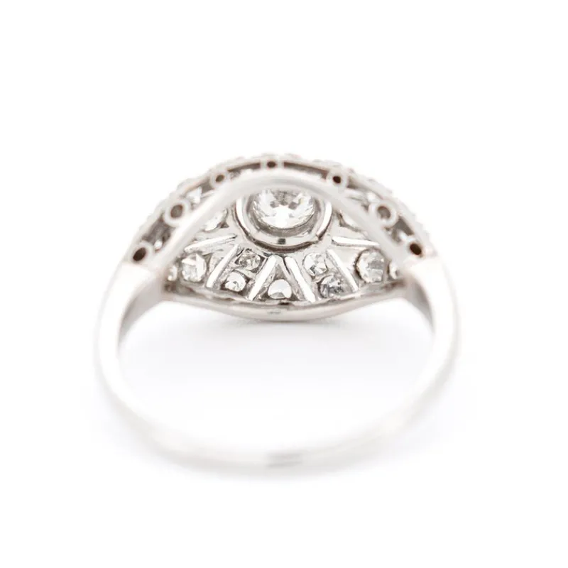 Online Pamono Art Deco Platinum and Diamond Ring, 20th Century