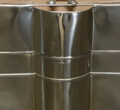 Pamono Art Deco Polished Chrome Fire Guard Screen with Bear on Top, 1920s><noscript><img width=