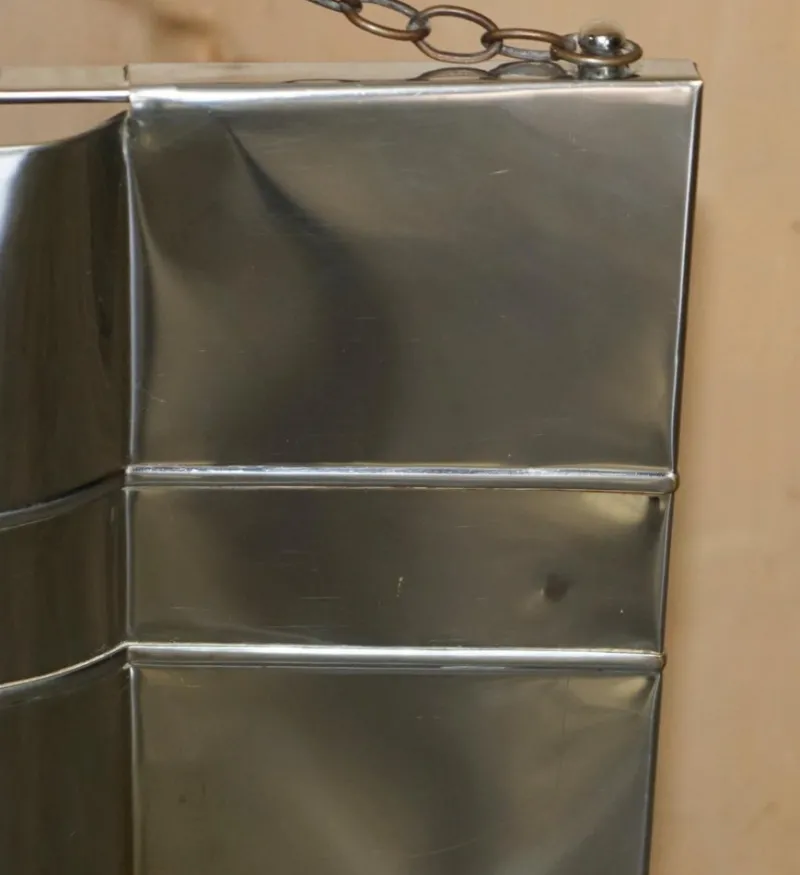 Pamono Art Deco Polished Chrome Fire Guard Screen with Bear on Top, 1920s> Fireplaces And Mantels